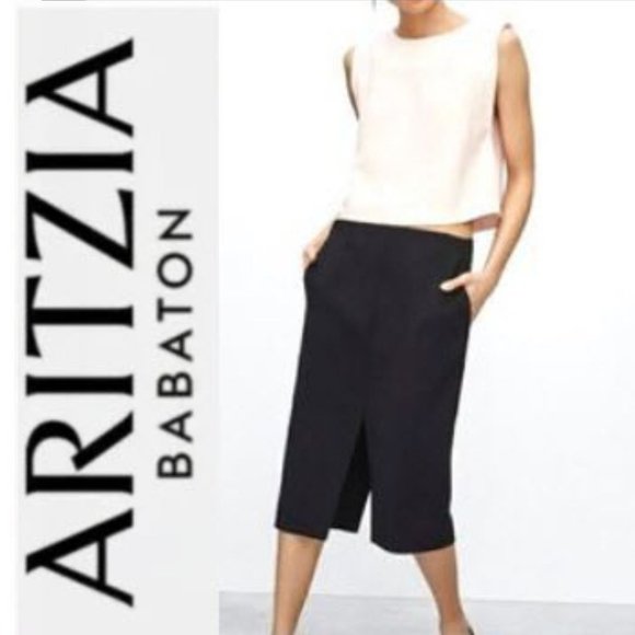 Aritzia Jax Black Slit Pencil Skirt 10 - Picture 1 of 11